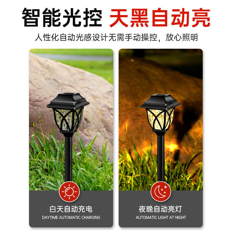 Solar courtyard lawn light sensor, home outdoor decoration, yard garden, grassland waterproof layout, ground socket light factory details Picture