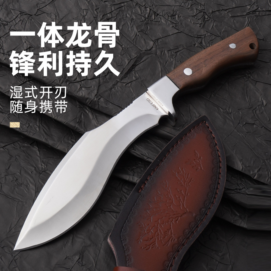 Yangjiang manufacturer's in-stock one-piece snow leopard curved knife for outdoor use, seeking a sharp and portable small knife. It's a bestseller on e-commerce platforms details Picture