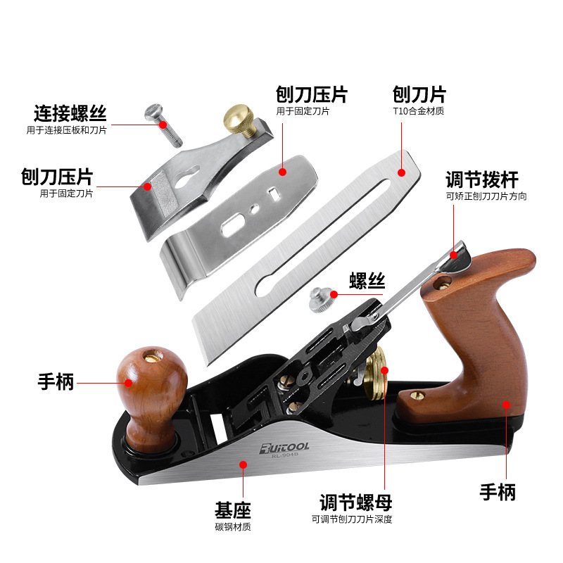 European-style woodworking planer, mini metal planer, flat planer, iron planer, trimming and chamfering, manual push planer, small planer, woodworking tools Item Picture