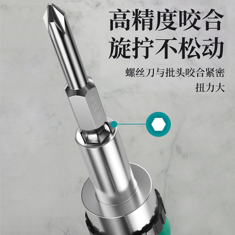 Ratchet screwdriver, multi-functional flat-head and cross-head dual-purpose screwdriver, household labor-saving tool, mini screwdriver Specification drawing