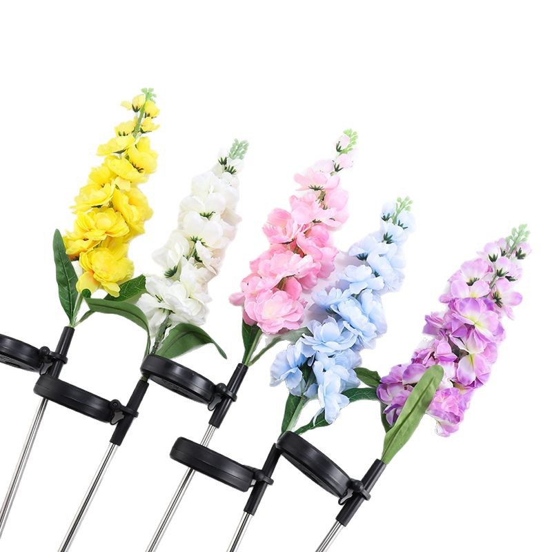 Solar hyacinth flower lamp, outdoor waterproof violet ground insert lamp, courtyard decorative light string, artificial flower lawn lamp Item Picture