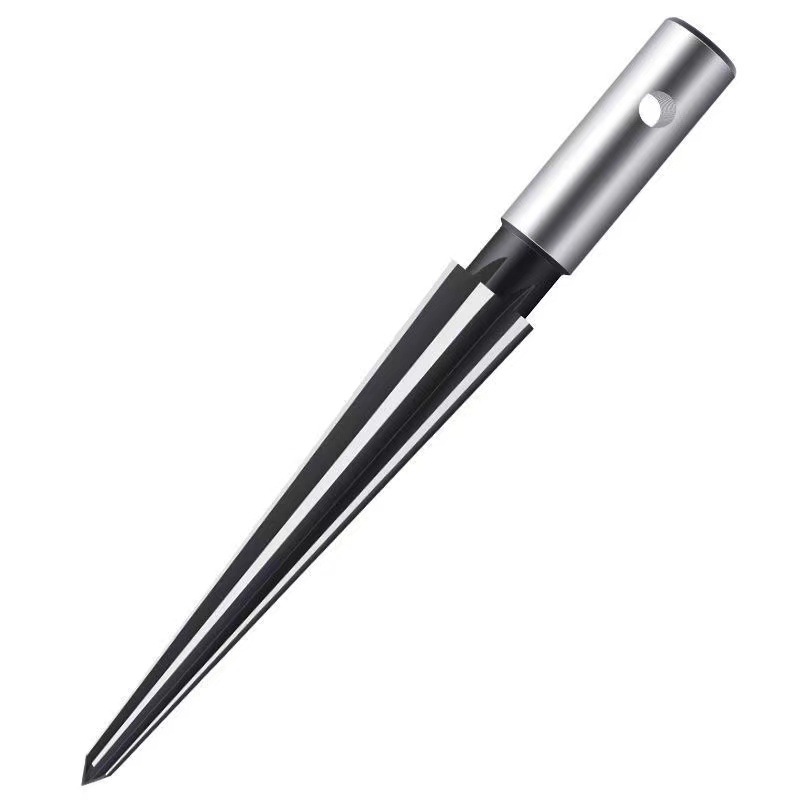 Hand-held conical reamer, woodworking T-shaped conical reamer, hard alloy reaming and chamfering tool, long conical pin details Picture