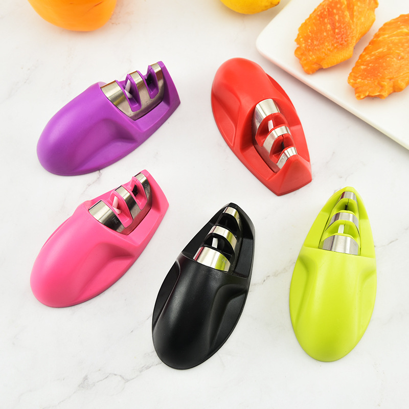 Two-stage multi-purpose kitchen knife sharpener, household quick whetstone, fixed-angle knife sharpener, suitable for small kitchens full figure
