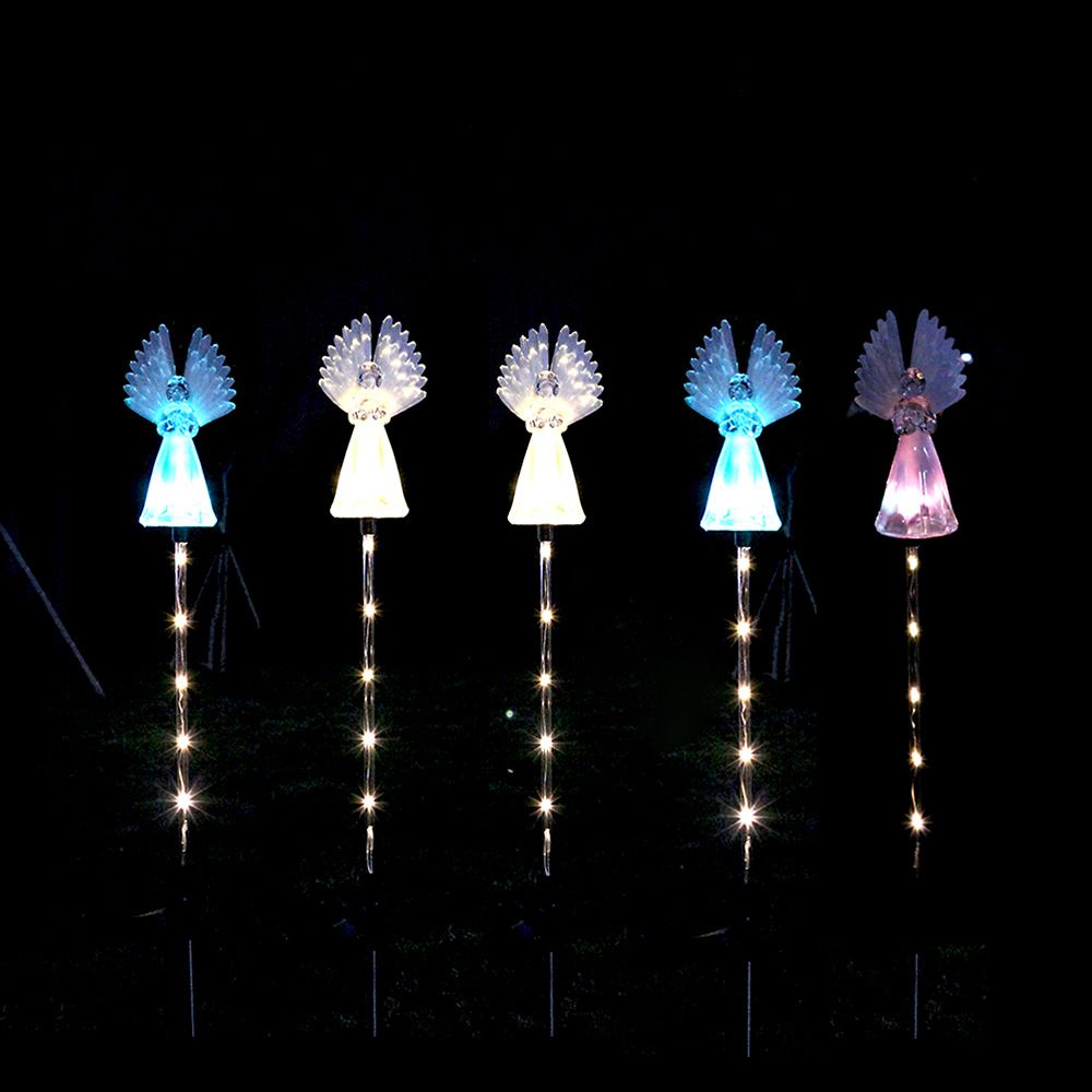 Cross-border solar angel lights, acrylic lights, outdoor lawn lights, garden and courtyard lights, Christmas decorative landscape lights details Picture
