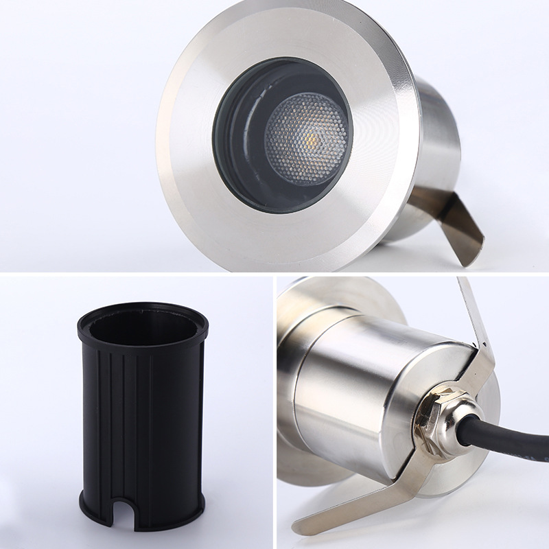 LED ground lights, 1W and 3W stainless steel underwater lights, base embedded, park square corner underwater small ground lights Application Scenario