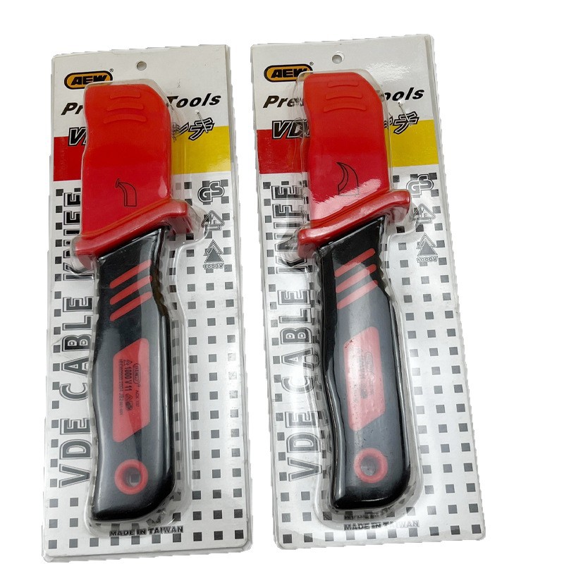 Taiwan AEW insulated cable stripping knife, electrician's knife, imported VDE high-voltage resistant arc blade, special bending knife for electrician stripping Item Picture