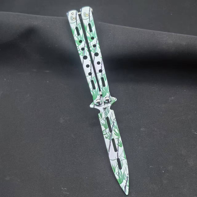 Butterfly knife, stainless steel uncut butterfly knife, folding knife, CSGO game swinging knife, in stock supply undefined