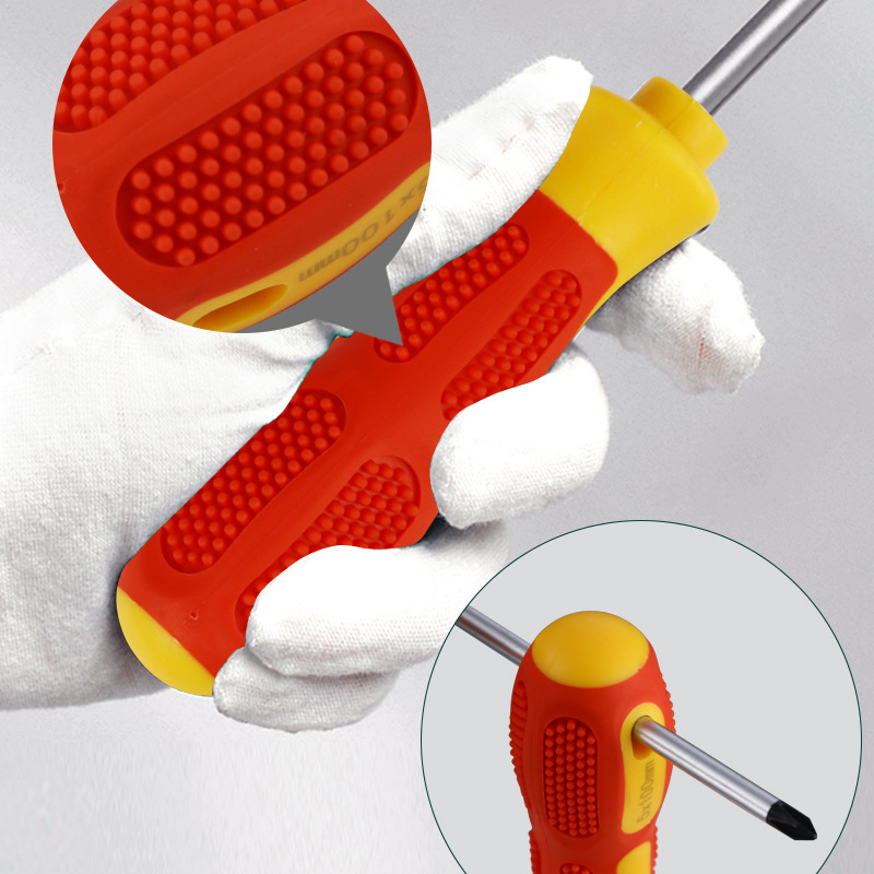 One-piece consignment cross-head screwdriver set, hardware repair tools, anti-slip handle, flat-head screwdriver Specification drawing