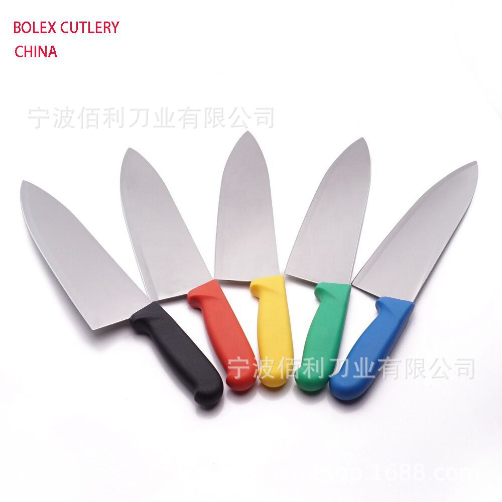 Professional Western chef's knife, serrated bread knife, ham knife, peeling knife, boning knife, spatula, meat fork, Meiji pizza knife full figure