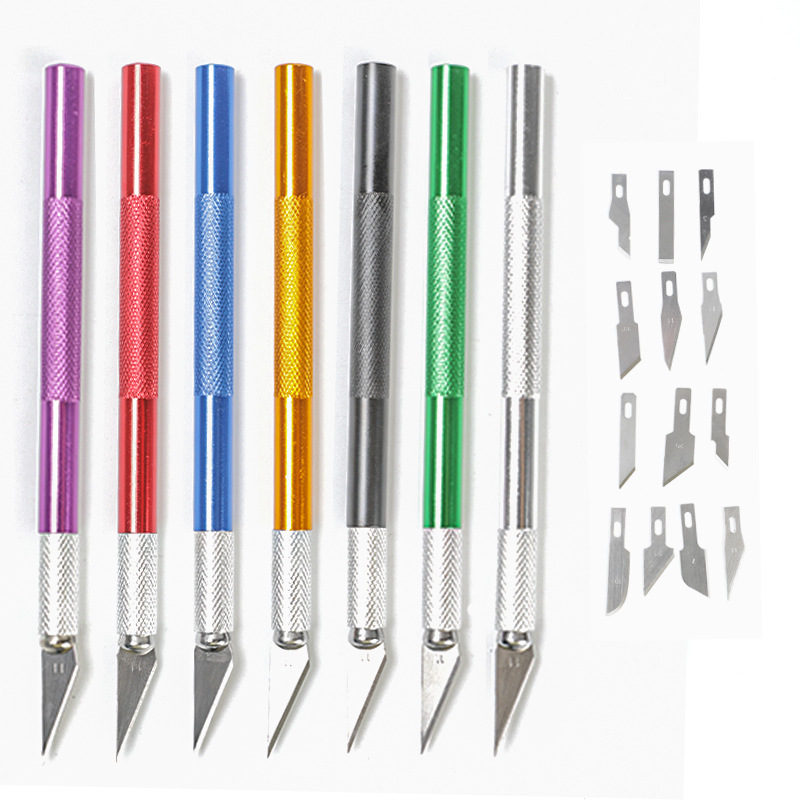 Metal engraving knife, paper cutting, aluminum alloy pen knife, paper engraving, handcrafted mobile phone film, engraving, diy journal, engraving knife and pen Specification drawing