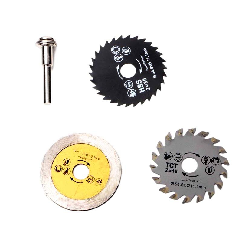 3PC high-speed steel mini saw blade 54.8mm emery woodworking copper and aluminum soft metal cutting blade, electric grinding machine accessories Item Picture