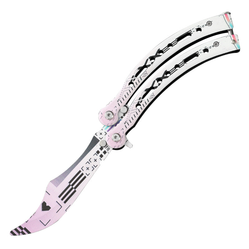 Portable CSGO practice folding game knife item Butterfly Training Knife Outdoor unedged swing knife Item Picture