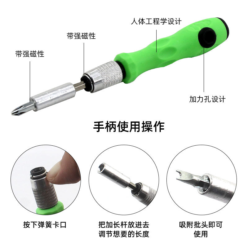 32-in-one screwdriver set, multi-functional repair and disassembly machine for mobile phones and laptops, and hardware tools for assembling screwdrivers Specification drawing