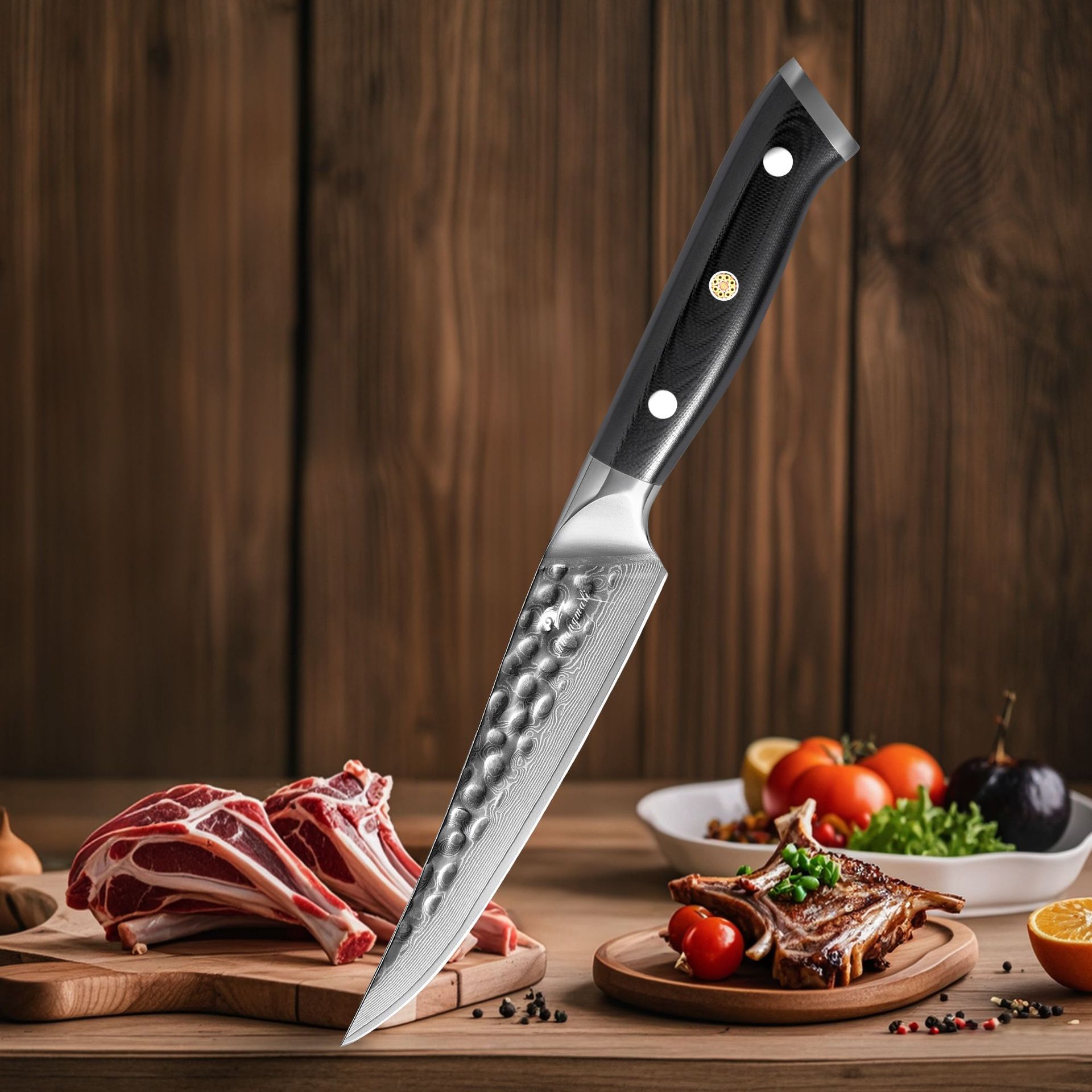 VG10 Damascus Steak Knife, a special knife for Western cuisine steak, cross-border wholesale full figure