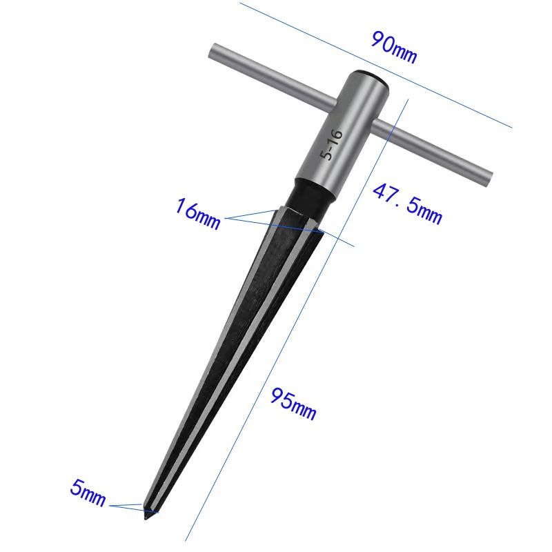 Hand-held conical reamers, conical reamers for woodworking machines, T-shaped reamers, hole openers, chamfering and reaming countersunk cutting tools undefined