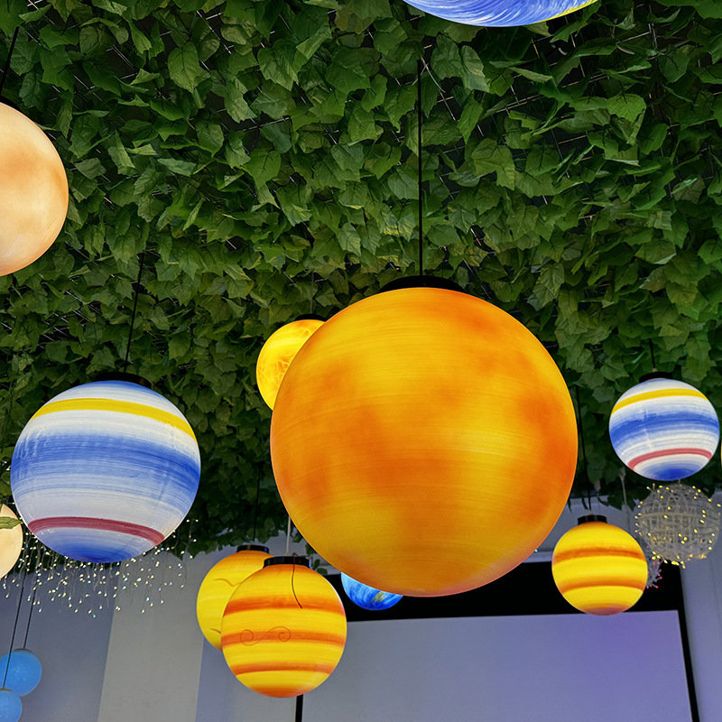 LED planet lights, popular chandeliers, starry sky decorative lights, landscape waterproof spherical creative lights, outdoor planet and moon lights details Picture