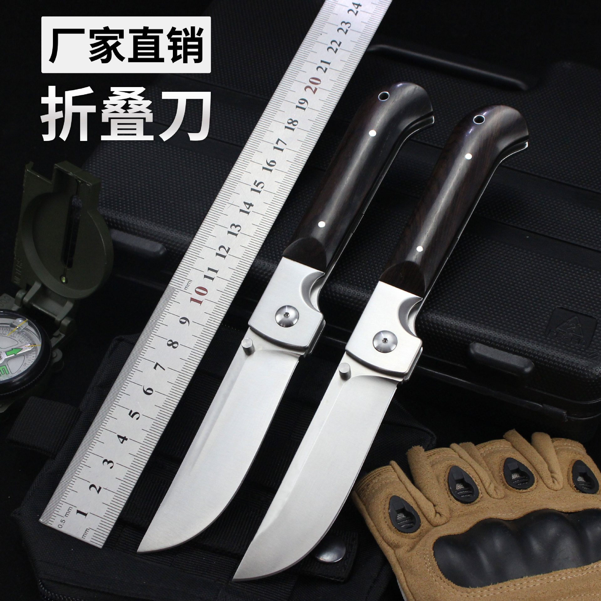 Russian Volsma ebony handle folding knife Portable D2 Outdoor tactical AliExpress folding knife full figure