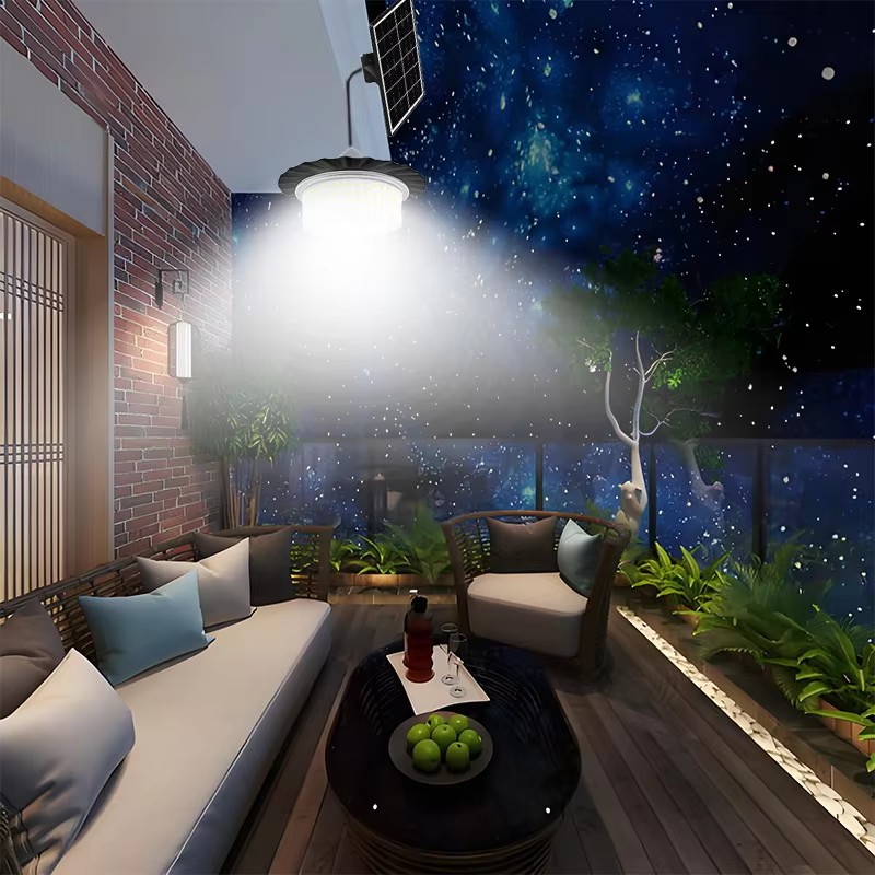 Solar 244LED circular chandelier, courtyard garden, villa street lamp, 360-degree outdoor solar lighting lamp Application Scenario