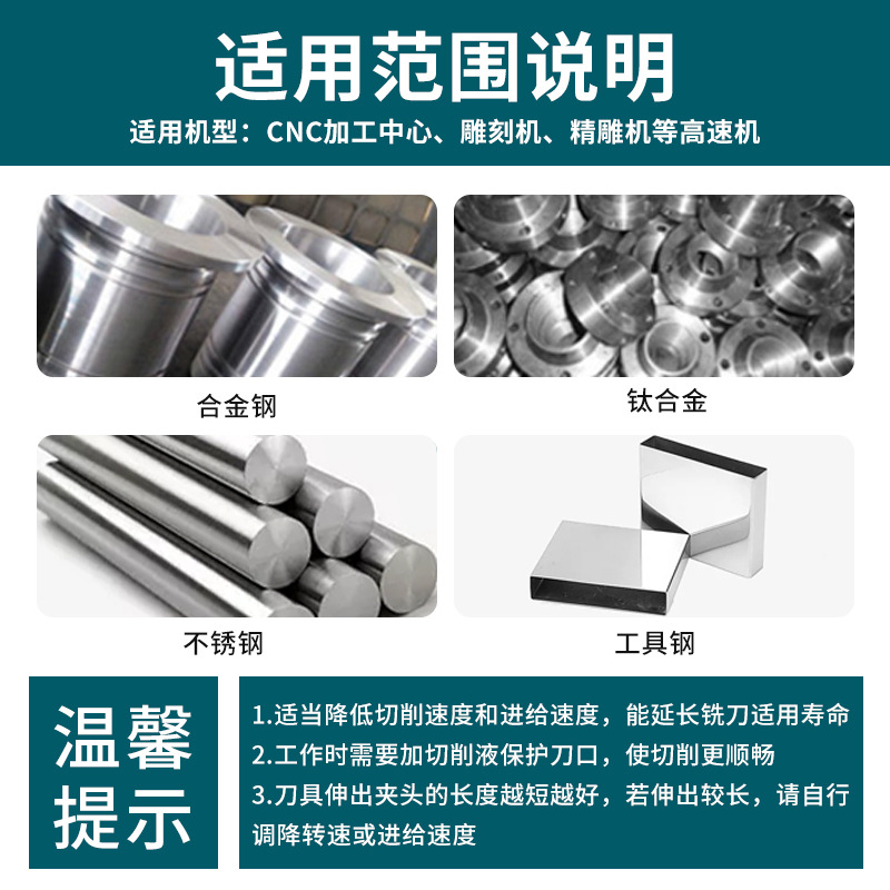 70-degree tungsten steel round nose cutter, 4-edge round nose milling cutter, hard alloy bull nose R cutter, stainless steel titanium alloy special tool details Picture