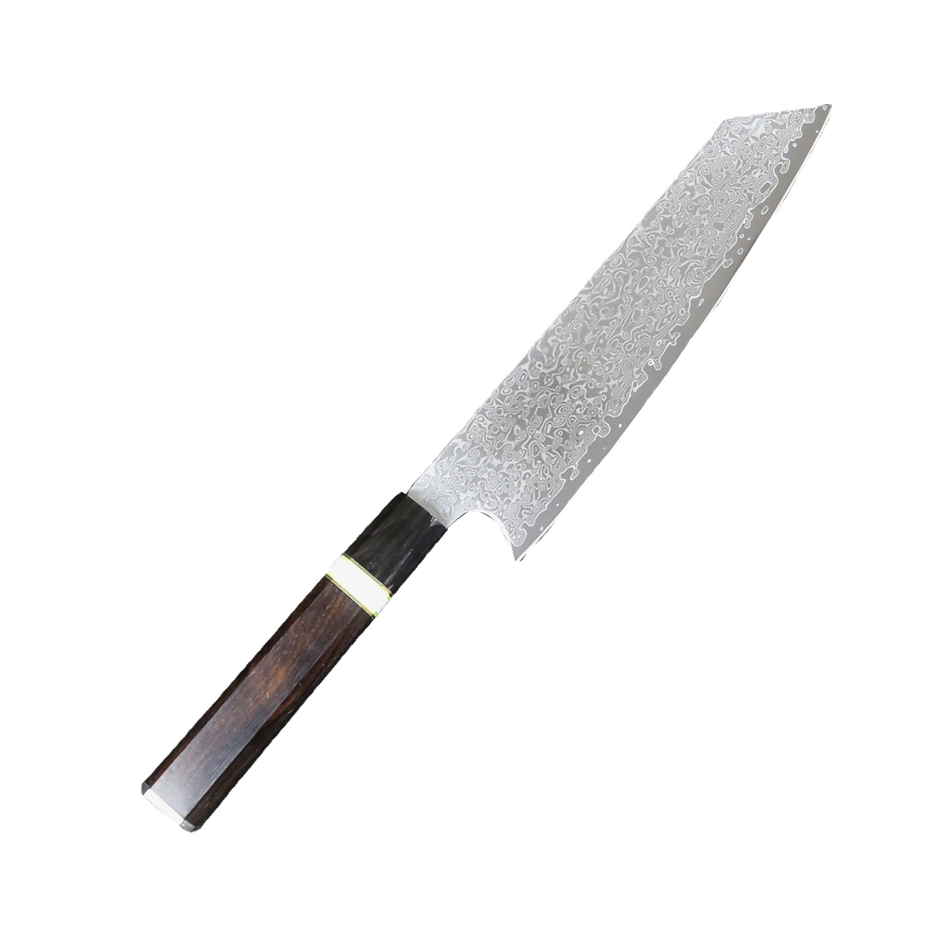 Ebony handle Damascus steel knife, 8-inch cutting knife, bullknife, chef's knife, Western cooking knife, raw fish knife Item Picture