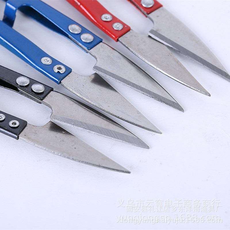U-shaped trimming scissors, home yarn scissors, cross-stitch scissors, wholesale needle and thread ends, small scissors details Picture