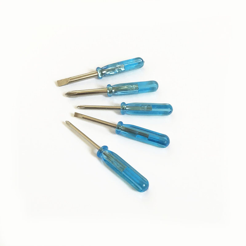 Transparent blue 2.0 cross-shaped one-line toy delivery mini screwdriver 1.6mm cross-shaped crystal small blue screwdriver Application Scenario