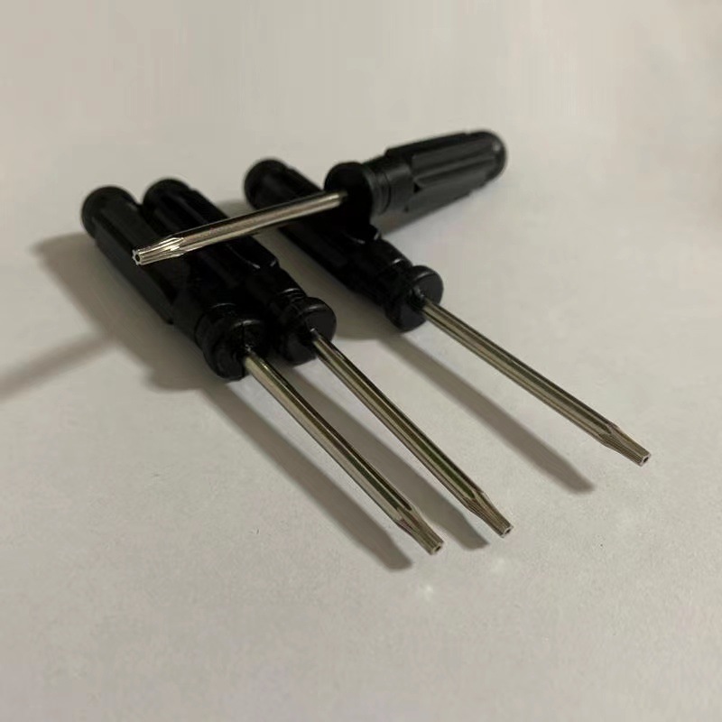 Factory wholesale t8 black T8 hexagonal screwdriver with holes 3.0 cross flat-head screwdriver Specification drawing