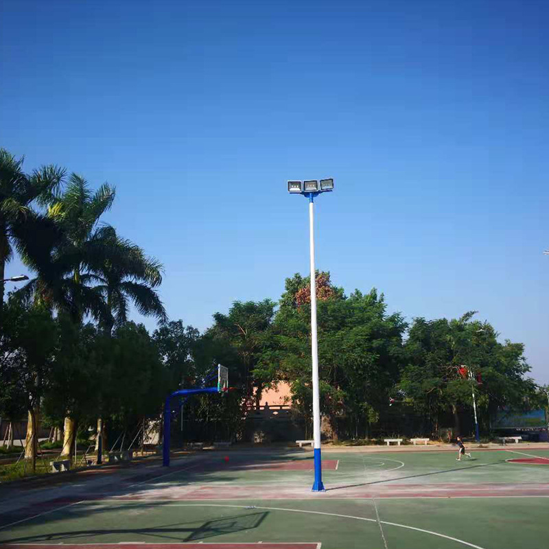 Wholesale of outdoor 6-meter and 8-meter court led lights, basketball court and badminton court mid-pole lights, double-headed court lights Specification drawing