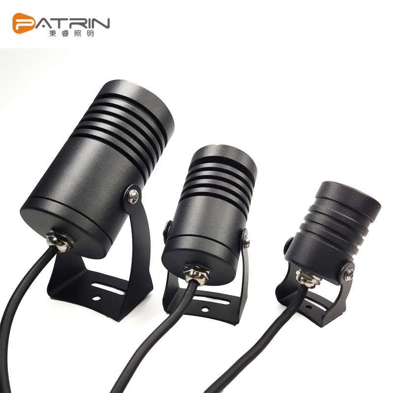 LED outdoor waterproof narrow beam spotlight, 3-degree focused long-range floodlight, strong light column, wall-washing beam light Specification drawing