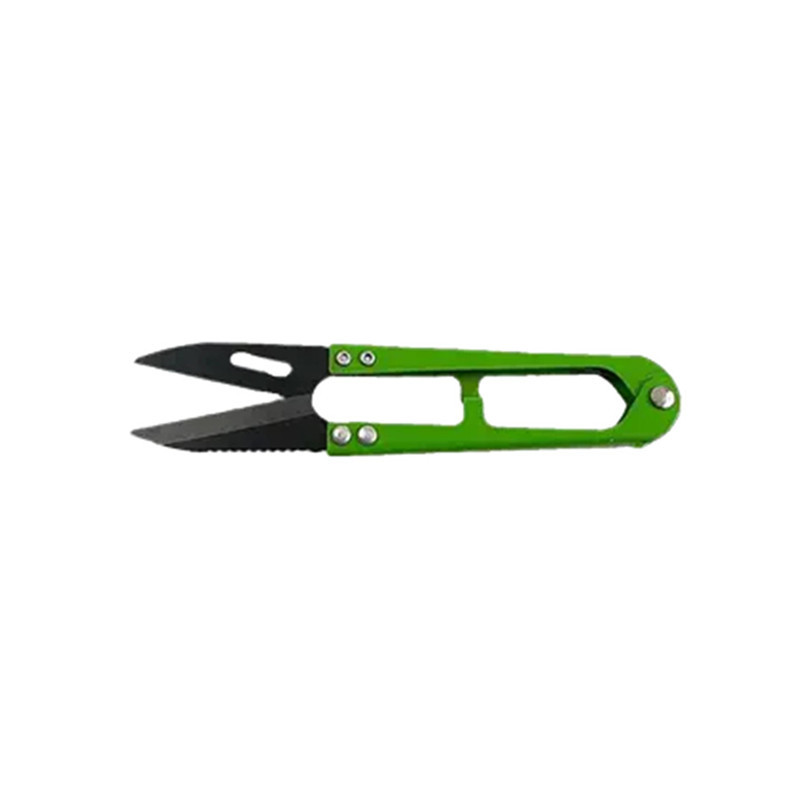 Anxinke Black toothed small yarn scissors, U-shaped spring thread end scissors, home hand sewing cross-stitch DIY small scissors Item Picture