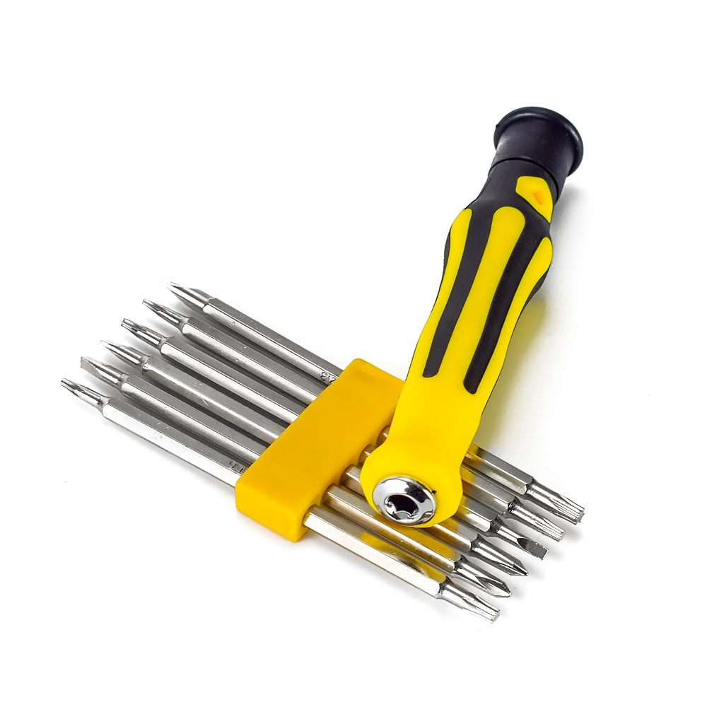 Cross-shaped, plum blossom-shaped, Y-shaped and U-shaped mobile phone telecommunications repair 1 tool screwdriver 6-in-1 multi-purpose screwdriver set details Picture