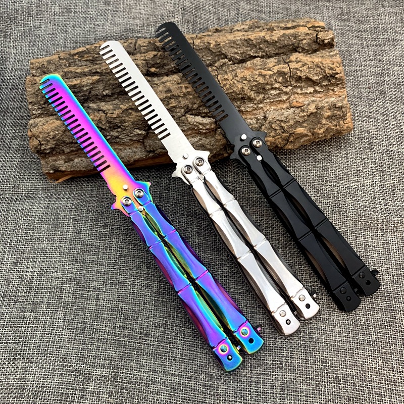 CSGO Butterfly Cool Knife, Colorful Folding swing Practice knife, uncut Training knife, Fancy toy, Bamboo joint style Application Scenario