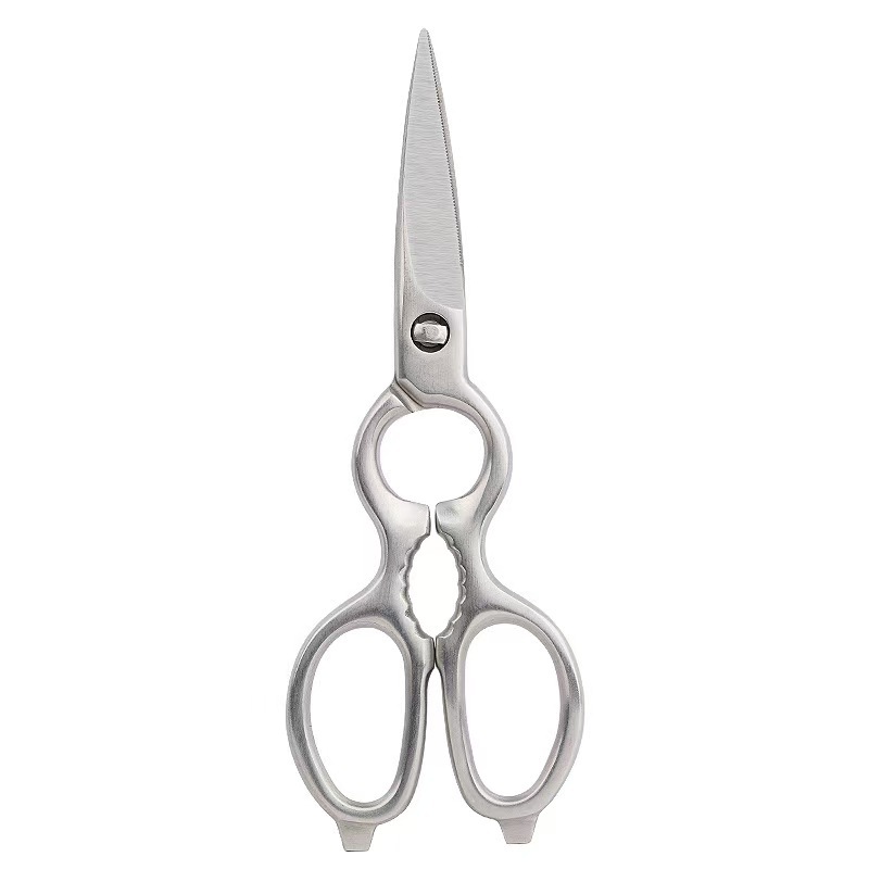 Yinuo Kitchen Household kitchen scissors, all-steel hoist scissors, multi-functional stainless steel scissors, fish-killing, scale-scraping, chicken bone cutting scissors Item Picture