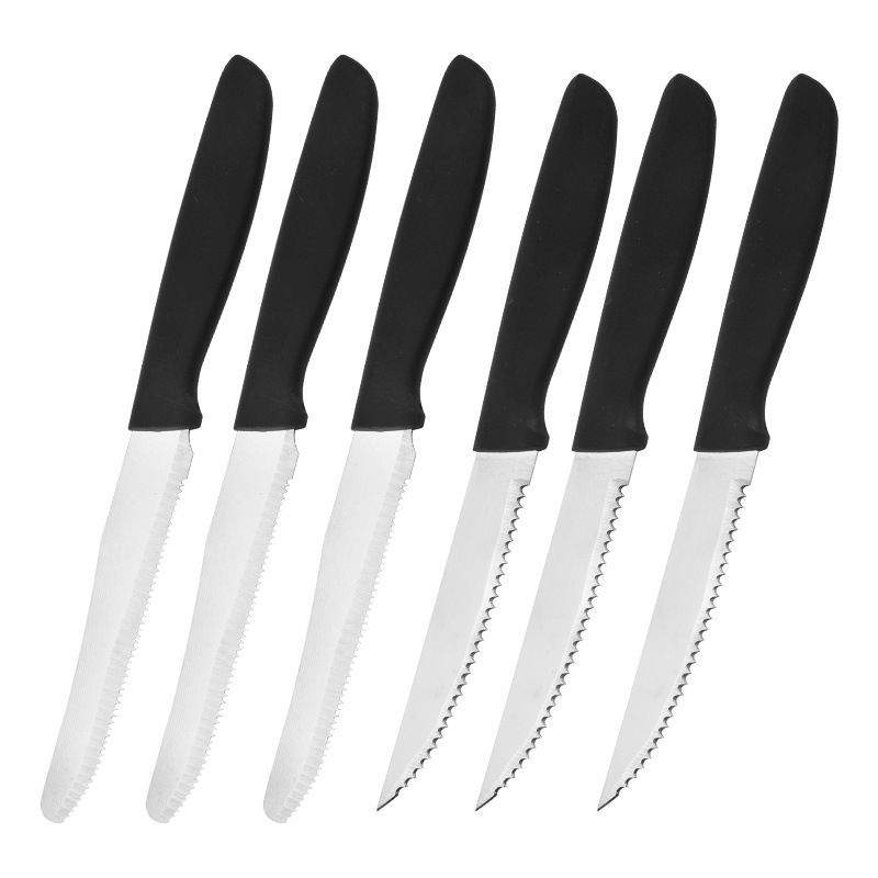 Factory wholesale stainless steel steak knives, Western tableware, serrated knives, steak knives, Western knives, kitchen tool gift boxes Item Picture