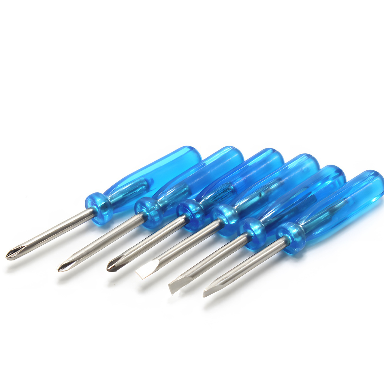 【 Same style at a low price 】 Crystal blue screwdriver with a total length of 45mm, mini screwdriver, a mobile phone repair tool for fun Specification drawing