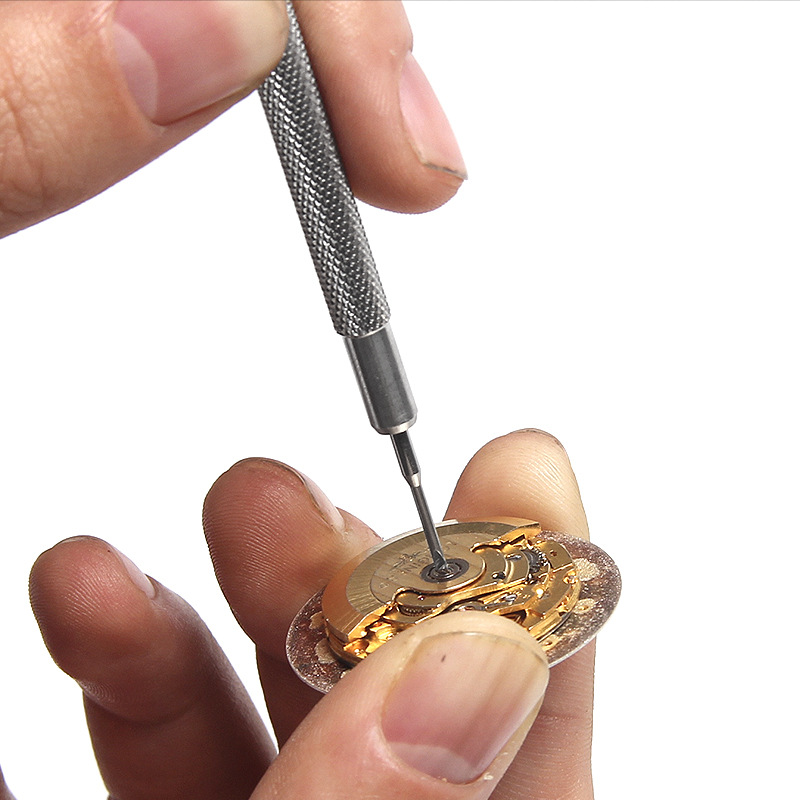 Clock screwdriver, cardboard packaging, stainless steel blade head, multi-specification screwdriver, straight cross, non-curled blade screwdriver Specification drawing