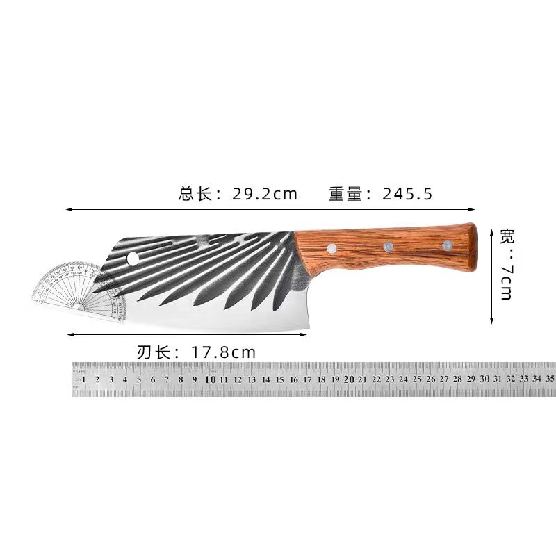 20-yuan model kitchen knife, stainless steel ladies' small kitchen knife, chef slicing knife, factory direct sales, Feather Wing small kitchen knife Specification drawing