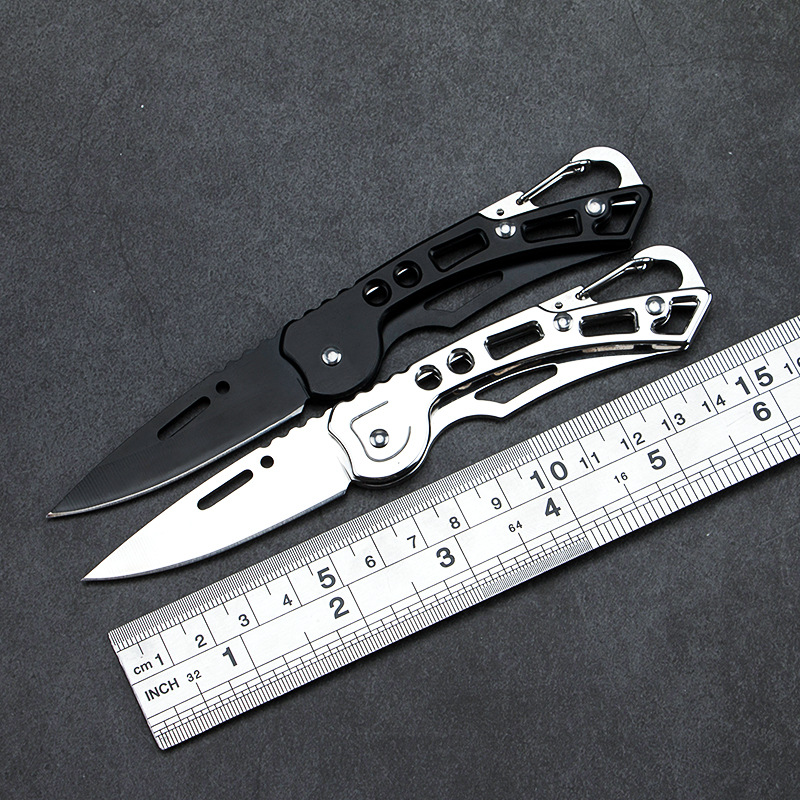 Outdoor folding knife, stainless steel fruit knife, EDC portable keychain folding knife, multi-functional pocket knife full figure
