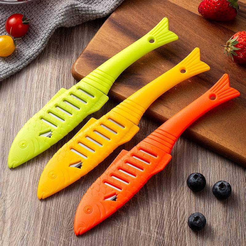 Stainless steel creative fruit knife, caviar-shaped fruit slicing and peeling tool, kitchen fruit and vegetable household fruit peel knife in stock details Picture