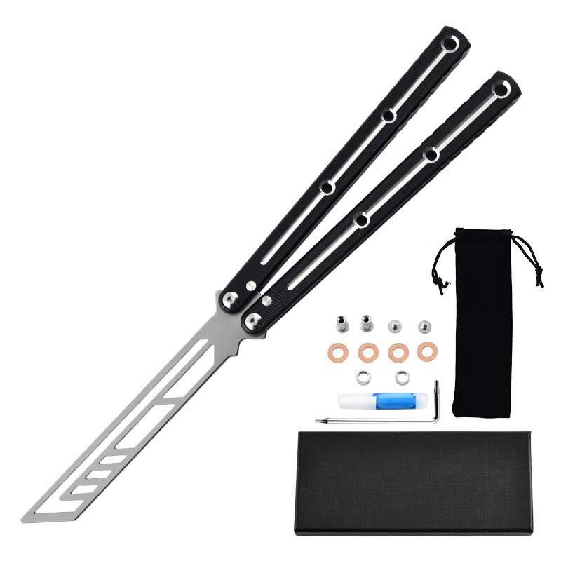 New squid siren butterfly knife, uncut bright groove practice training knife, folding swing hand fancy knife, comb knife undefined