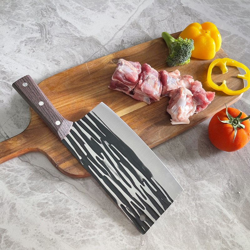 Wholesale of stainless steel forged bone-cutting knives, striped chopping knives, and kitchen chef-specific knives from Yangjiang Specification drawing