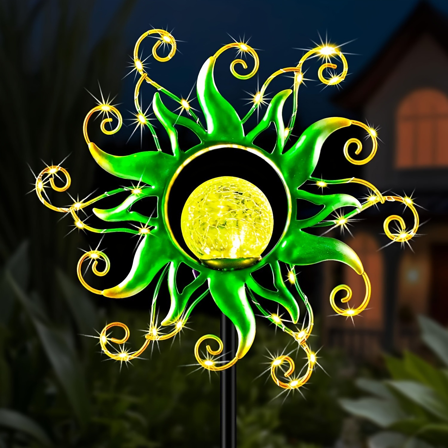 38x12x12 Inch Solar Powered LED Metal Garden Lights with Application Scenario