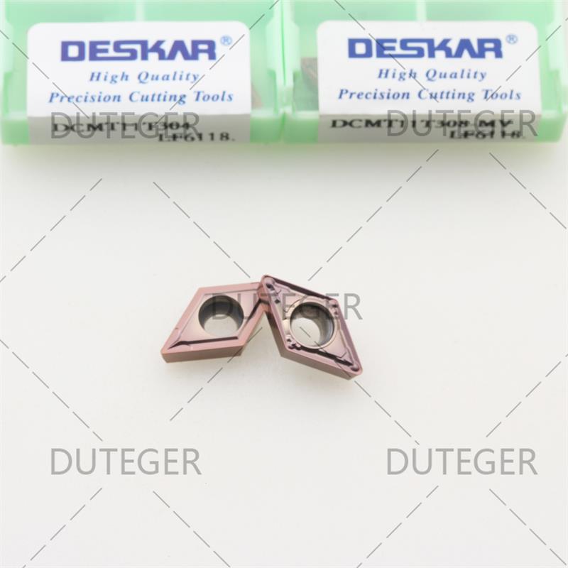 DESKAR Deska stainless steel special diamond turning blade DCMT11T304 LF6118 boring MV slot type Specification drawing