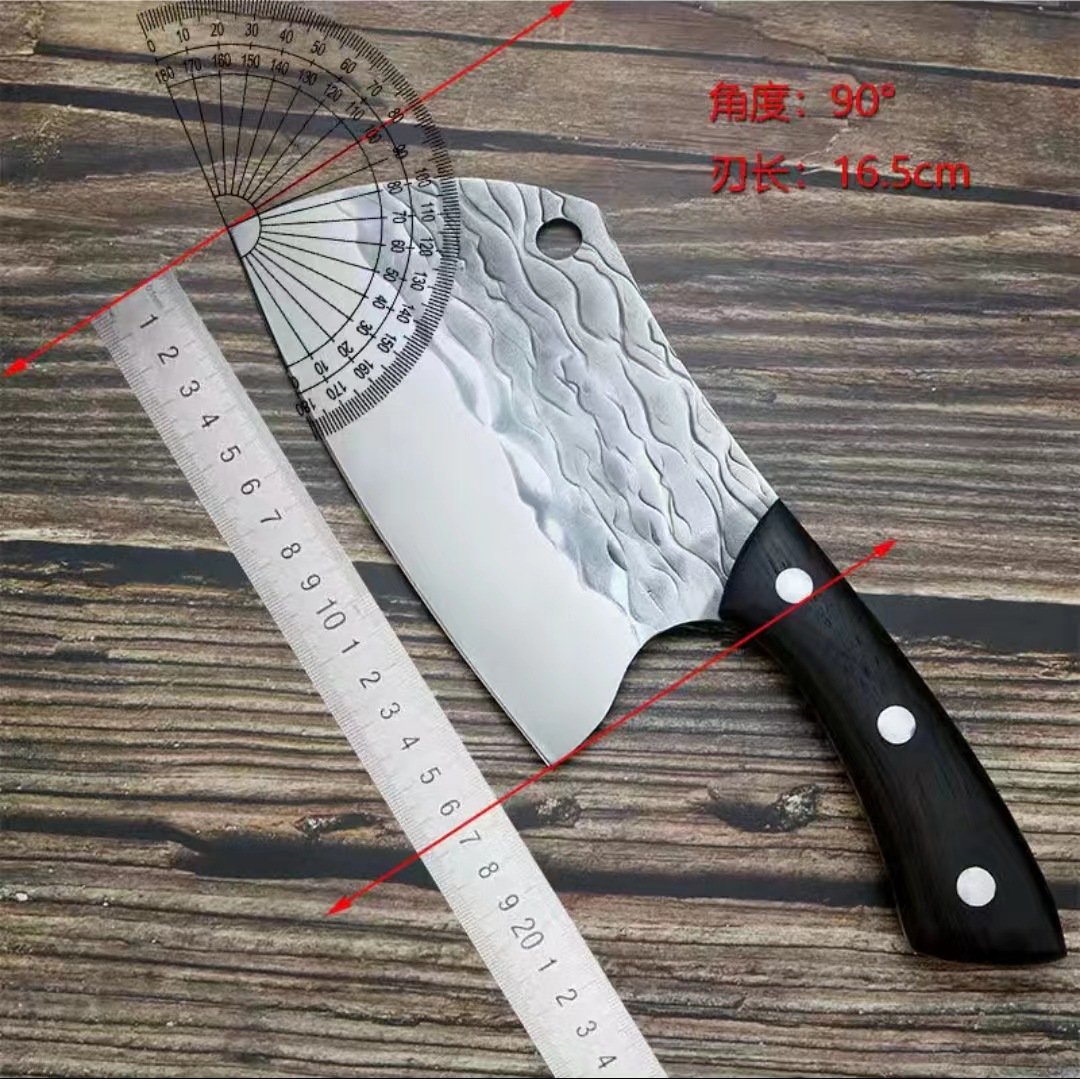 Sharp kitchen knife, Longquan Paoding household slicing knife, Chinese kitchen chef's special meat slicing knife for cutting Specification drawing