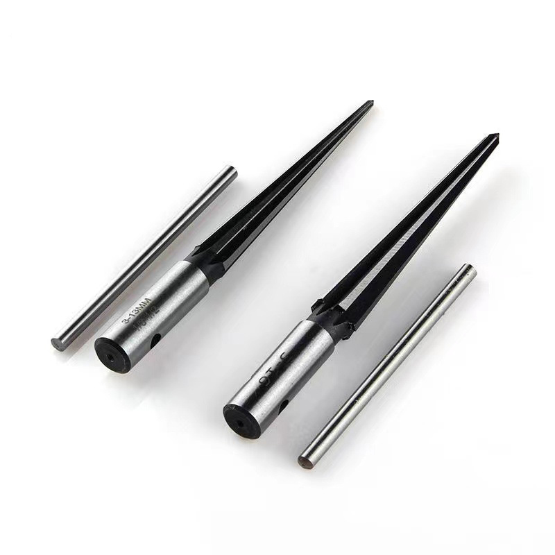 Hand-held conical reamer, woodworking T-shaped conical reamer, hard alloy reaming and chamfering tool, long conical pin Application Scenario
