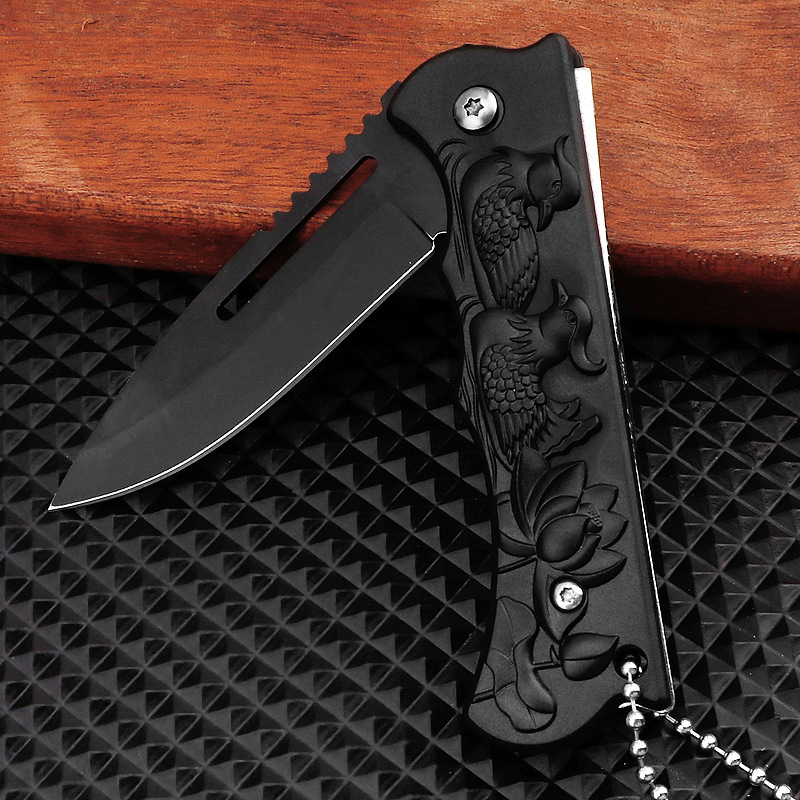 Outdoor folding knife, camping and fishing, high-hardness folding knife, multi-functional survival, portable, package opening, mini self-defense knife details Picture