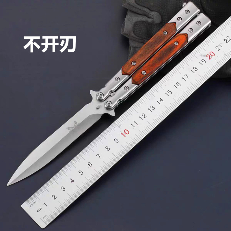 Shanghai wooden-handled butterfly swing knife, butterfly knife practice tool manufacturer, non-sharp, portable, collectible hobby undefined