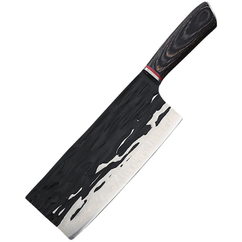 Hand-forged hammer-textured small kitchen knife with wooden handle, meat cutting knife, kitchen household, ladies' special slicing knife factory wholesale Item Picture