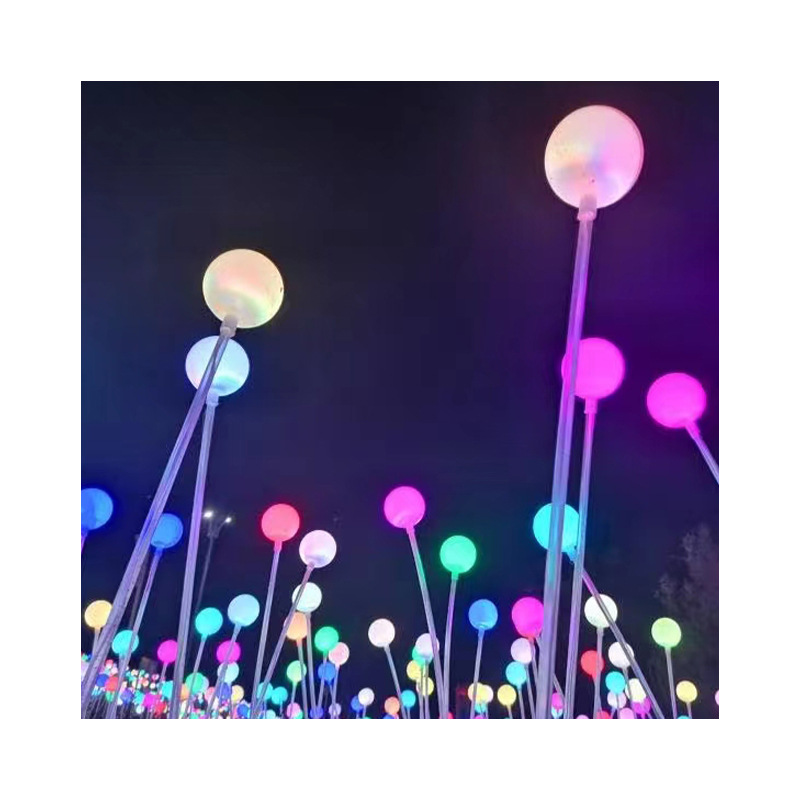led luminous reed ball lights, waterproof ground insertion lights, landscape lights, outdoor lighting projects, seven-color ball lawn lights Item Picture