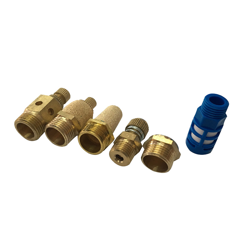 Pneumatic brass muffler BSL long head flat head muffler 1/8 pagoda type solenoid valve spring inner cover throttle valve Item Picture